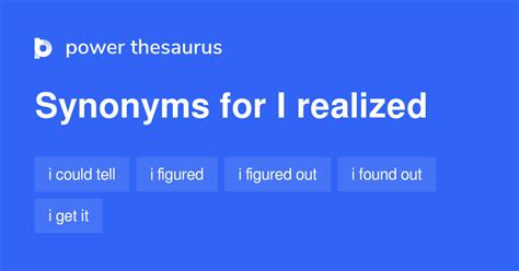 realising thesaurus|another word for i realized.